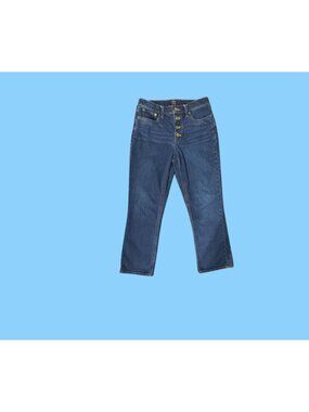 J Crew BJ825 Mid‑Rise Flare Crop Jeans Women’s 27 Blue Denim FA22